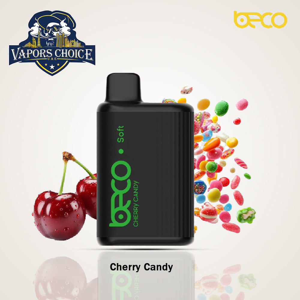 BECO SOFT (20 & 50mg) 6000 - PUFFS DISPOSABLE VAPE (Non-Rechargeable) Cherry Candy Ras Al-Khaimah